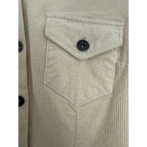 Bardot Australian Made Corduroy Button Up Shirt Dress Cream Large Western Fall - Picture 4 of 12
